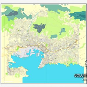 Editable map Toulon France