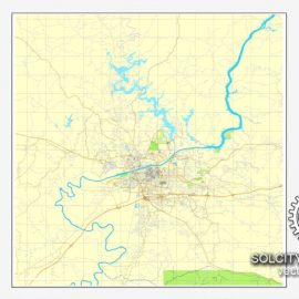 Editable map Honolulu Oahu Hawaii