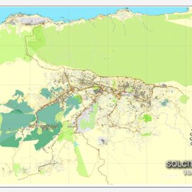 Editable map Caracas Venezuela