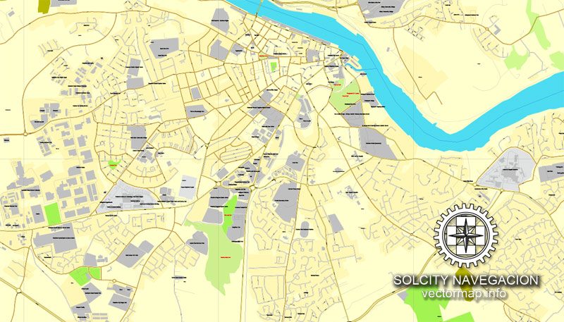 Map Waterford, Ireland printable vector street City Plan map, full editable, Adobe Illustrator, full vector