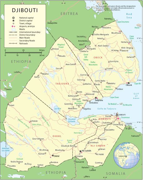 Djibouti: Free vector map Djibouti, Adobe Illustrator, download now maps vector clipart
