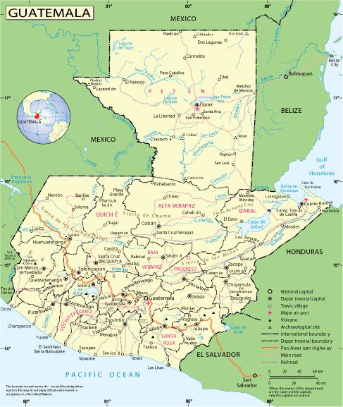 Guatemala: Free vector map Guatemala, Adobe Illustrator, download now ...