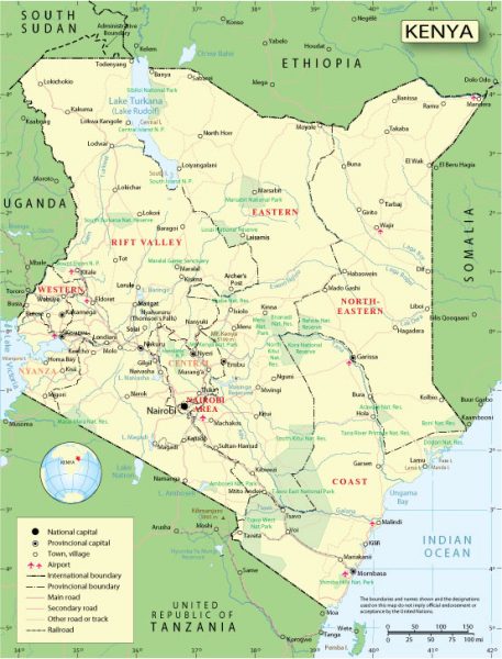 Kenya: Free vector map Kenya, Adobe Illustrator, download now maps ...