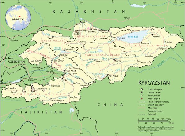 Kyrgyzstan: Free vector map Kyrgyzstan, Adobe Illustrator, download now maps vector clipart