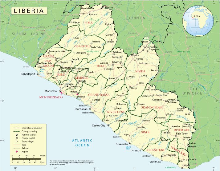 Liberia: Free vector map Liberia, Adobe Illustrator, download now maps vector clipart