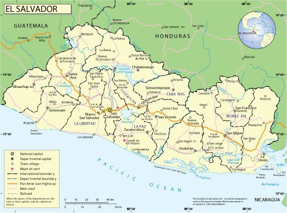 Salvador: Free vector map El Salvador, Adobe Illustrator, download now maps vector clipart