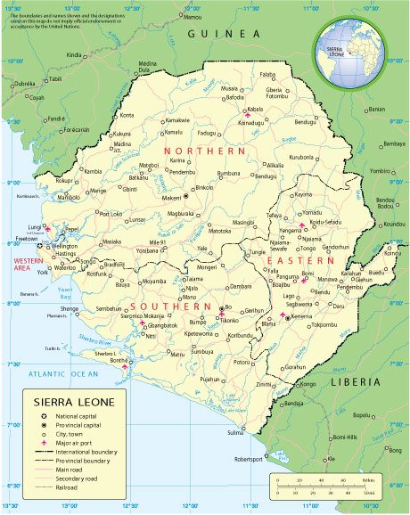 Sierra Leone: Free vector map Sierra Leone, Adobe Illustrator, download now maps vector clipart