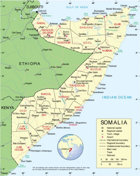 Somalia: Free vector map Somalia, Adobe Illustrator, download now maps ...