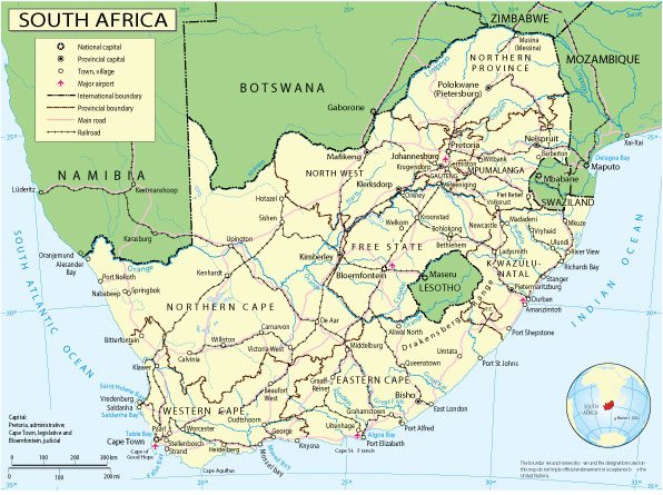 South Africa: Free vector map South Africa + Lesotho + Swaziland, Adobe ...