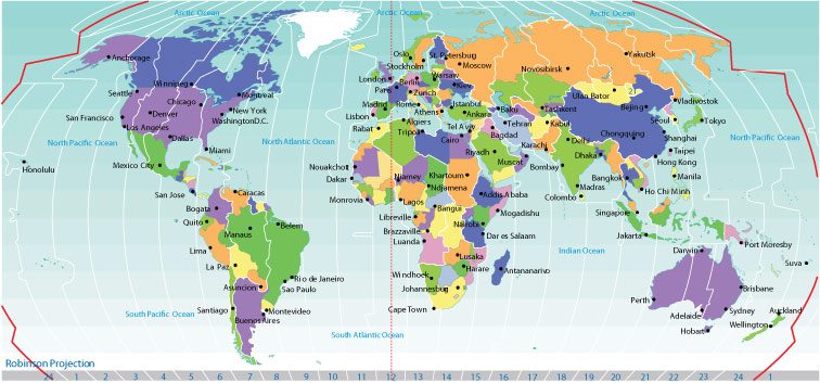 Free vector map World Time Zones Political map 2, Adobe Illustrator, download now maps vector clipart 