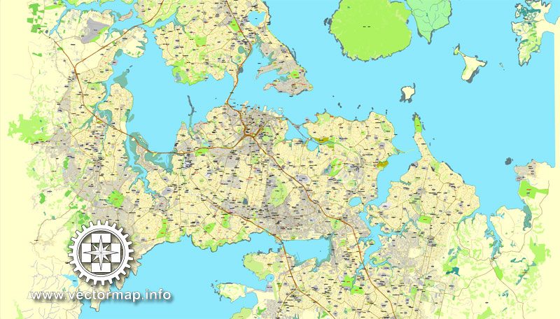 Map vector Auckland, New Zealand, printable vector street City Plan map, full editable, Adobe illustrator Map for design, print, arts, projects, presentations, for architects, designers and builders