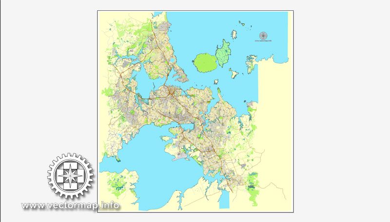 Map vector Auckland, New Zealand, printable vector street City Plan map, full editable, Adobe illustrator Map for design, print, arts, projects, presentations, for architects, designers and builders