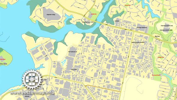PDF Map Auckland NZ printable vector street map City Plan editable