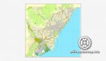 Barcelona, Spain, printable vector street City Plan map, full editable ...
