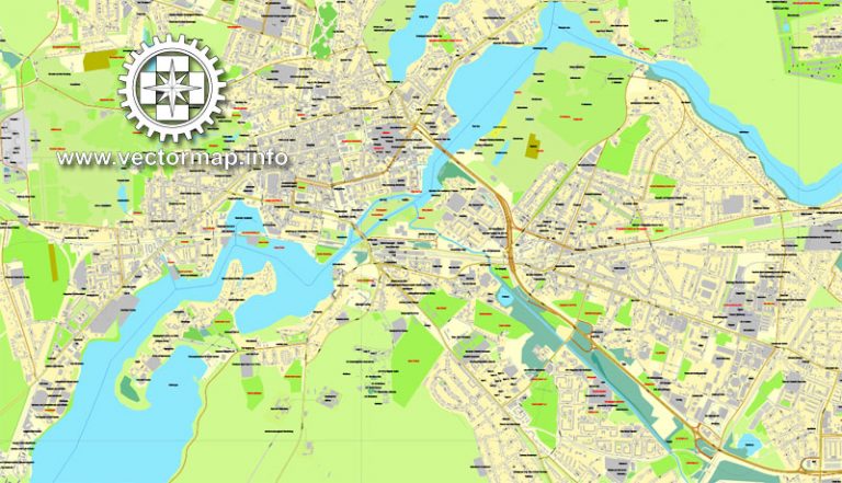 Berlin Map Vector Germany printable street map in 4 parts City Plan ...