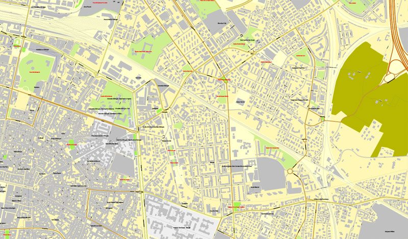 Bologna, Italy, printable vector street map City Plan, full editable, Adobe Illustrator, Royalty free, full vector, scalable, editable, text format street names