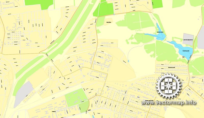 Донецк, Украина, векторная карта в формате Adobe Illustrator, полностью редактируемая