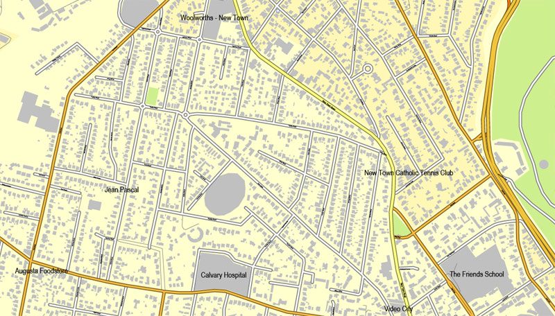 Hobart Map Tasmania in Adobe PDF Street Map Australia printable vector ...