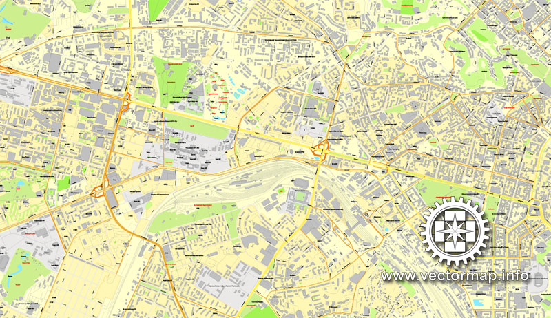 Kiev, Ukraine,  printable vector street City Plan map, full editable, Adobe illustrator