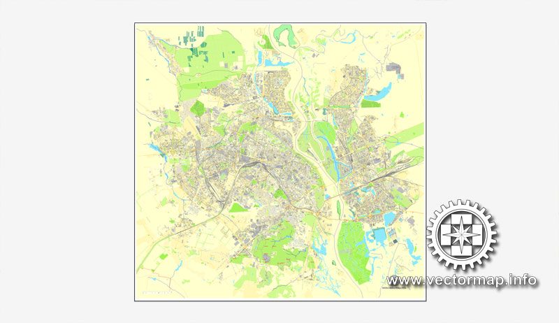 Kiev: Free simple vector map Kiev Adobe Illustrator, download now maps ...