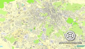 Lviv, Ukraine, printable vector street City Plan map, full editable ...