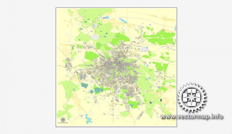 Lviv, Ukraine, printable vector street City Plan map, full editable ...