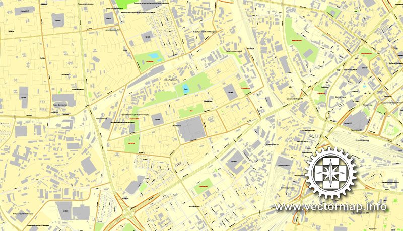 Minsk, Belarus, printable vector street City Plan map, full editable, Adobe illustrator, full vector, scalable, editable, text format street names