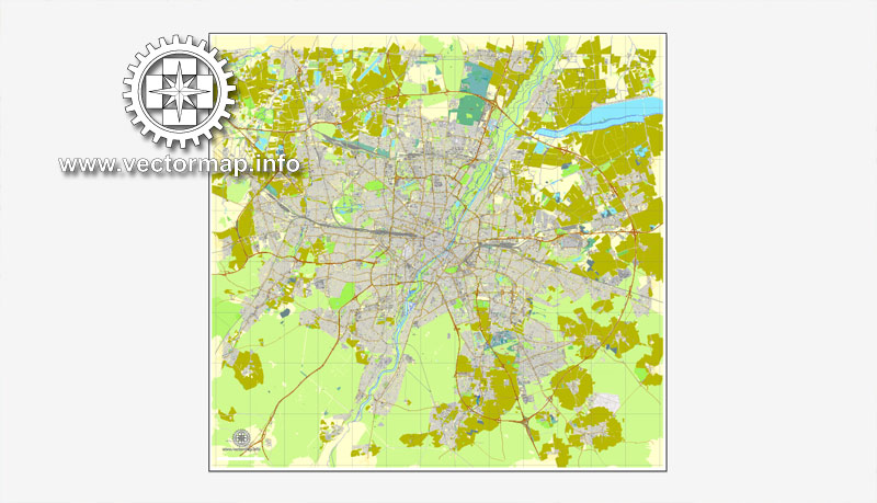München, Deutschland, Straße druckbare Vektorkarte Stadtplan, voll editierbar, Adobe Illustrator, voll Vektor, skalierbare, editierbare, Textformat Straßennamen