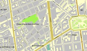 Naples / Napoli, Italy, printable vector street map City Plan, full ...
