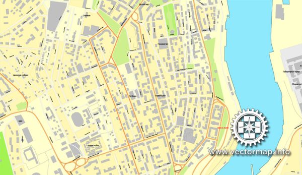 Sevastopol, Ukraine, printable vector street City Plan map, full ...