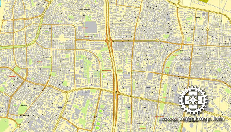 Tel-Aviv, Israel, printable vector street map, City Plan, full editable, Adobe Illustrator, Royalty free, full vector, scalable, editable