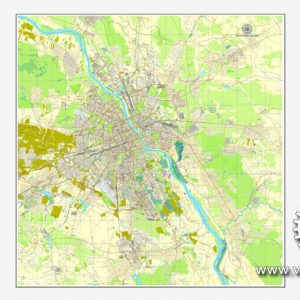Pdf map Warsaw Warszawa Poland