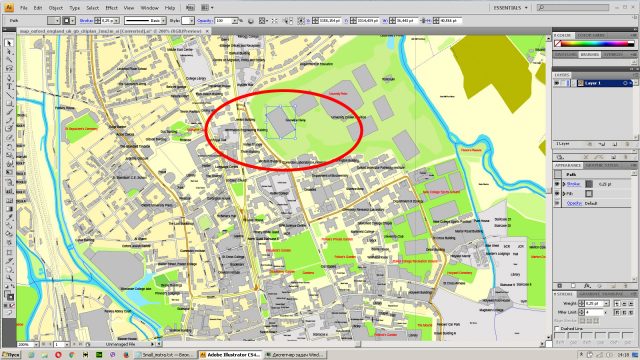 Eugene, Oregon, US printable vector street City Plan map, full editable ...