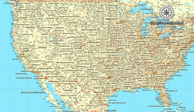 United States Canada Printable Vector Counrty Road Map 01 02 GPS Us Vector Map New Usa Canada A0 Ai 3 640x369