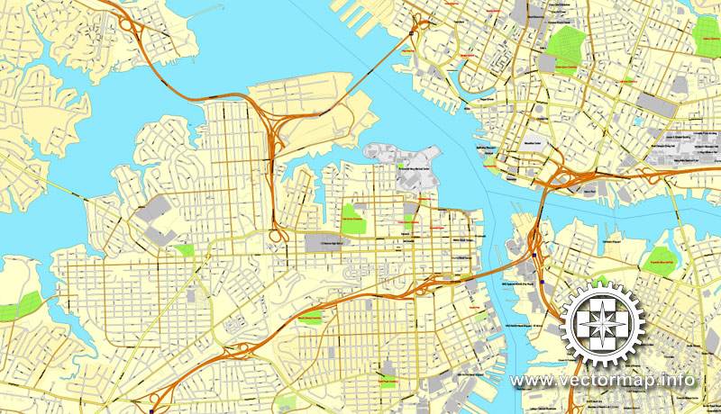 Map Hampton Roads Virginia Us Citiplan V2 3mx3m Ai 6 