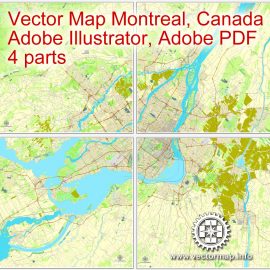 Pdf map Montreal and surroundings Canada