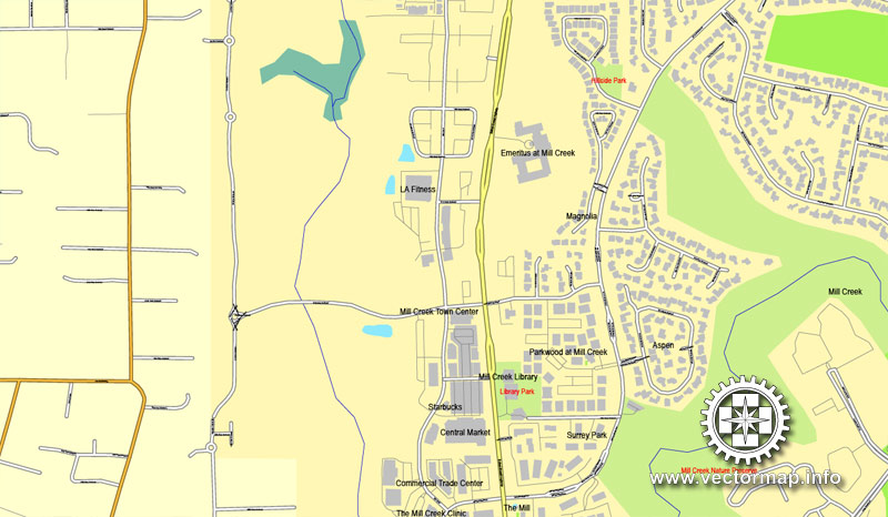 Editable map Seattle Washington PDF