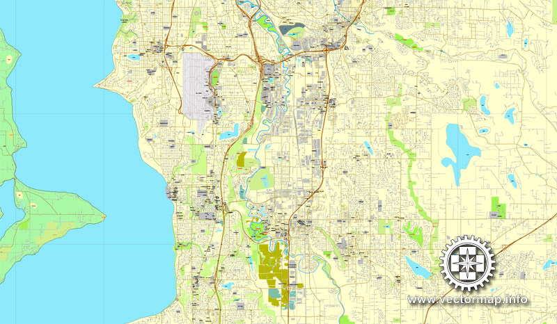 Editable map Tacoma Washington PDF