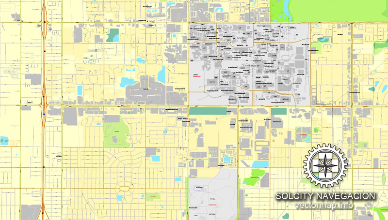 Tampa Map Editable Florida US printable City Plan V.2 Street Map Adobe Illustrator