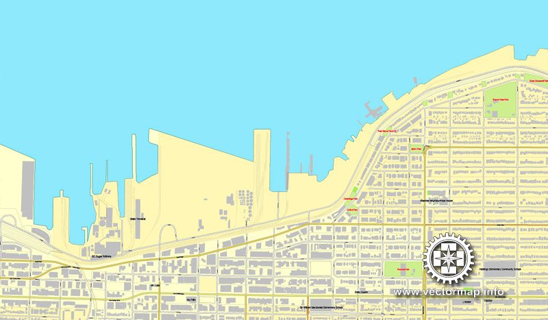 Vector map Vancouver V.2: Printable City Plan Map of Vancouver, Canada, Adobe Illustrator, full vector, scalable, editable, separated text layer street names, 9,7 mb ZIP