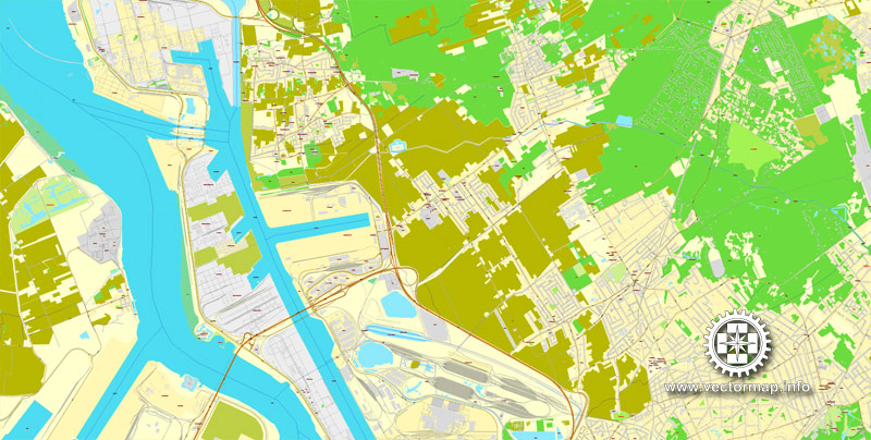 Antwerpen, Belgium, printable vector street City Plan map V.2, full editable, Adobe Illustrator, full vector, scalable, editable, text format street names, 14,6 mb ZIP