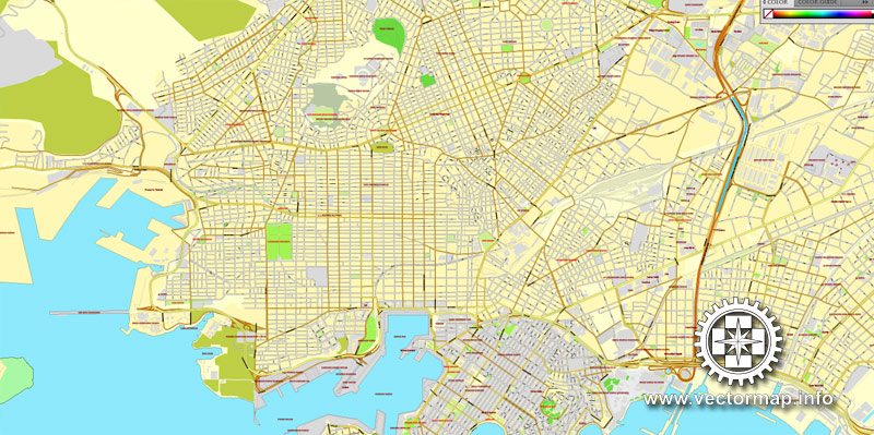 Vector map Athens, Greece, printable vector street City Plan map, full editable, Adobe Illustrator, full vector, scalable, editable, text format street names, 20,8 mb ZIP