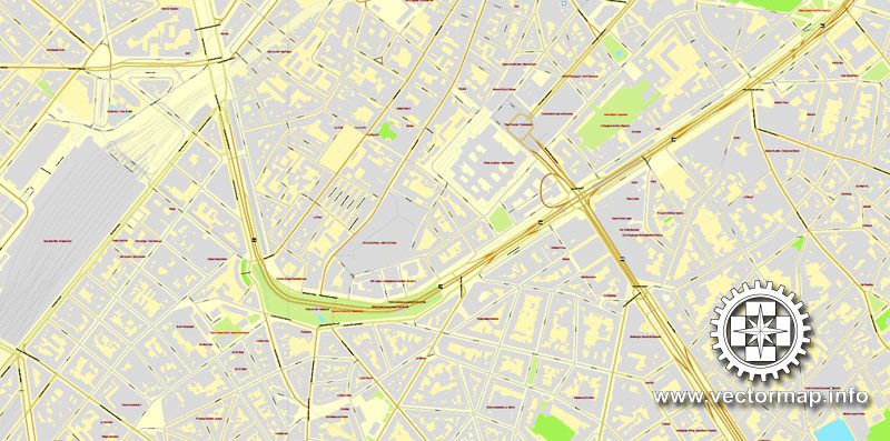 Vector map Brussels, Belgium, printable vector street City Plan map V.2 in 4 parts, full editable, Adobe Illustrator, full vector, scalable, editable, text format street names, 34,6 mb ZIP