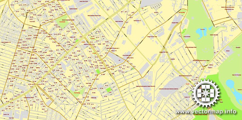 Vector map Bucharest, Romania, printable vector street City Plan map, full editable, Adobe Illustrator, full vector, scalable, editable, text format street names, 26,8 mb ZIP