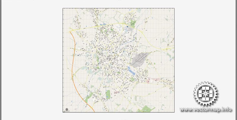 Vector map Cambridge, England, UK Great Britain, printable vector street map V.3 SIMPLE, full editable, Adobe Illustrator