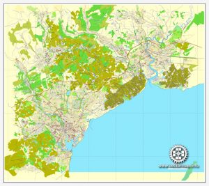 Vector map Cardiff Newport Wales UK pdf