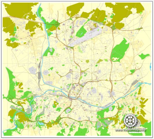 Charleroi PDF Map Vector Belgium Exact City Plan detailed Street Map ...