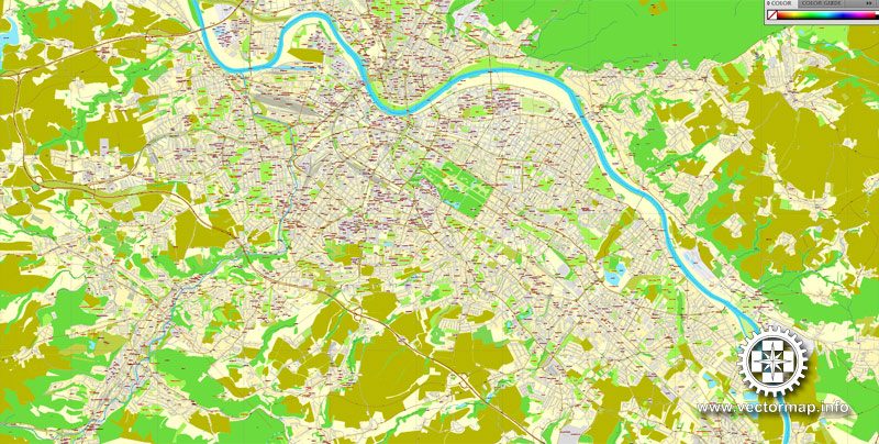 Vector Map Dresden, Germany, printable vector street City Plan map, full editable, Adobe Illustrator, full vector, scalable, editable, text format street names, 16,1 mb ZIP