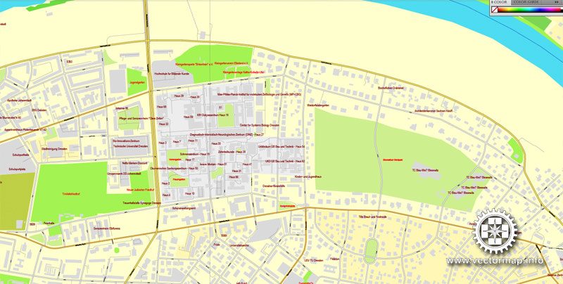 Vector Map Dresden, Germany, printable vector street City Plan map, full editable, Adobe Illustrator, full vector, scalable, editable, text format street names, 16,1 mb ZIP