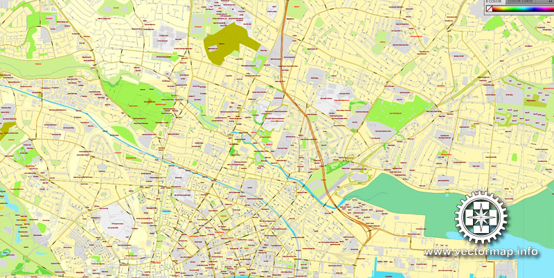 Vector Map Dublin, Ireland, printable vector City Plan map V.2, full editable, Adobe Illustrator, full vector, scalable, editable, text format street names, 17,6 mb ZIP